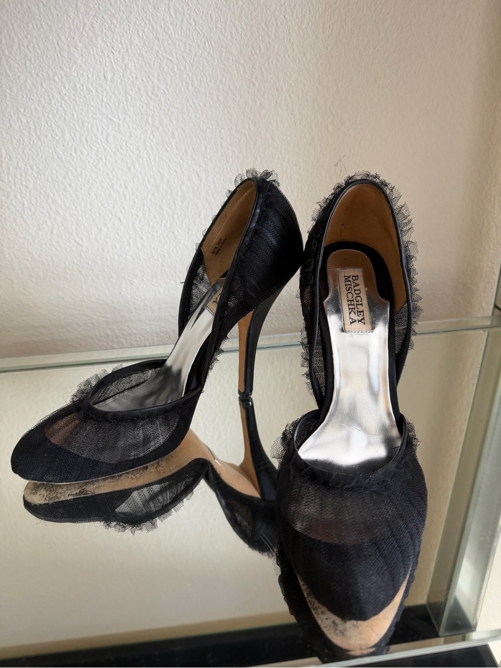 Badgley Mischka Heels 8.5 Badgley Mischka black tule High Heels